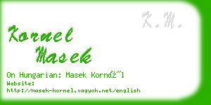 kornel masek business card